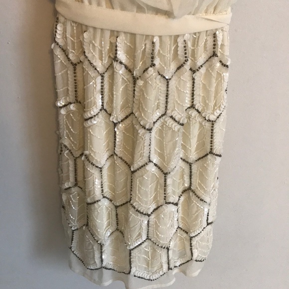white Sequined bottom dress - Picture 2 of 3